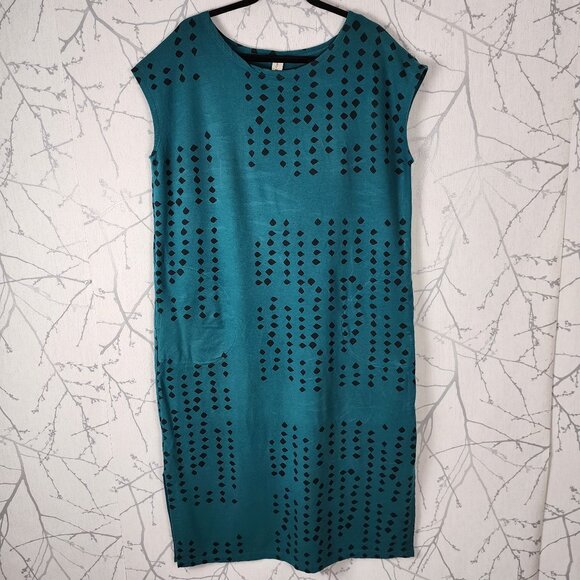 Smoking Lily Dresses & Skirts - Smoking Lily Abstract Polkadot Handmade Bamboo Cotton Midi Dress